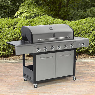 Kenmore 6-Burner LP Gas Grill with Side Burner - Black ...