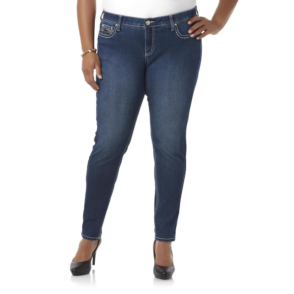 Simply Emma Women's Plus Embellished Jeans