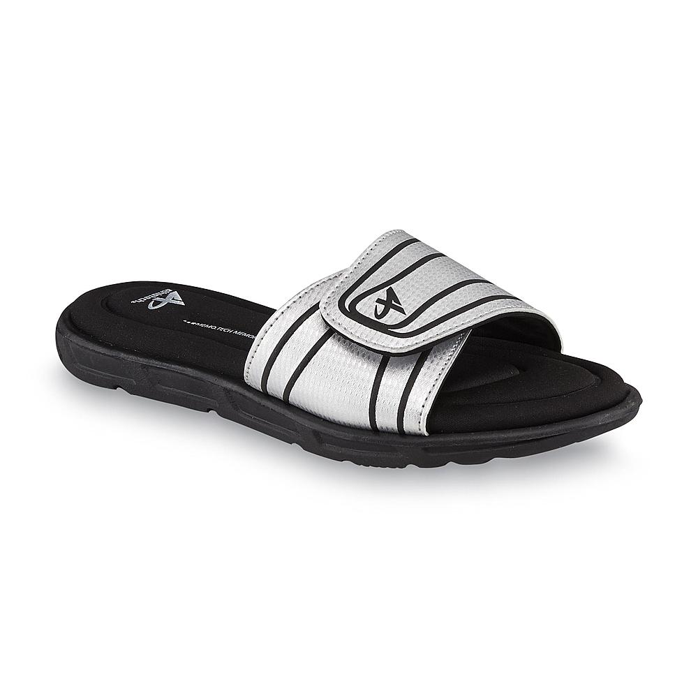 Athletech Women's Mahina 2 Silver/Black Slide Sandal