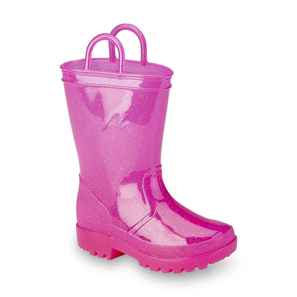&nbsp; Toddler Girl's Glimmer Pink/Glitter Rain Boot