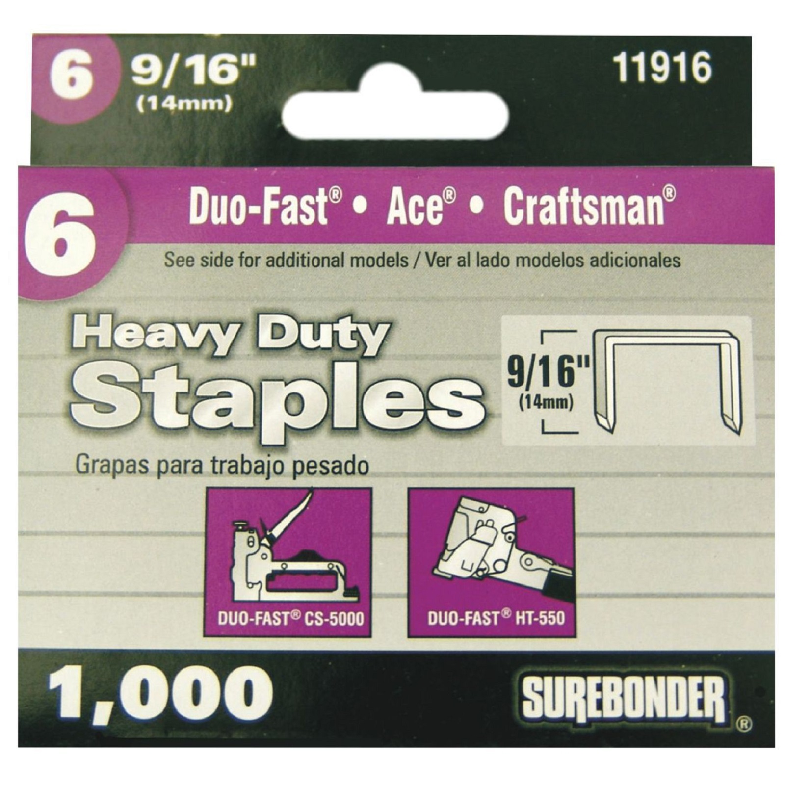 Surebonder 6 HEAVY DUTY WIDE CROWN 9/16 IN. LEG LENGTH STAPLE Shop