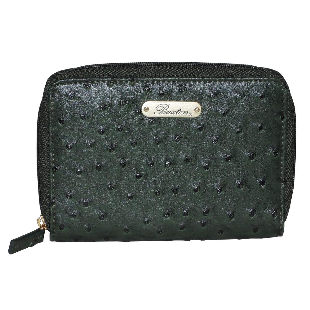 Buxton Women's Synthetic Ostrich Leather Wallet