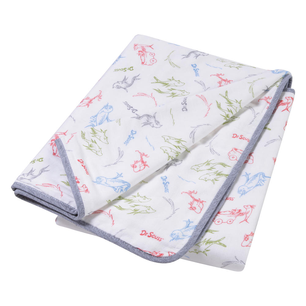 Trend Lab Dr. Seuss by  New Fish Luxe Muslin Blanket