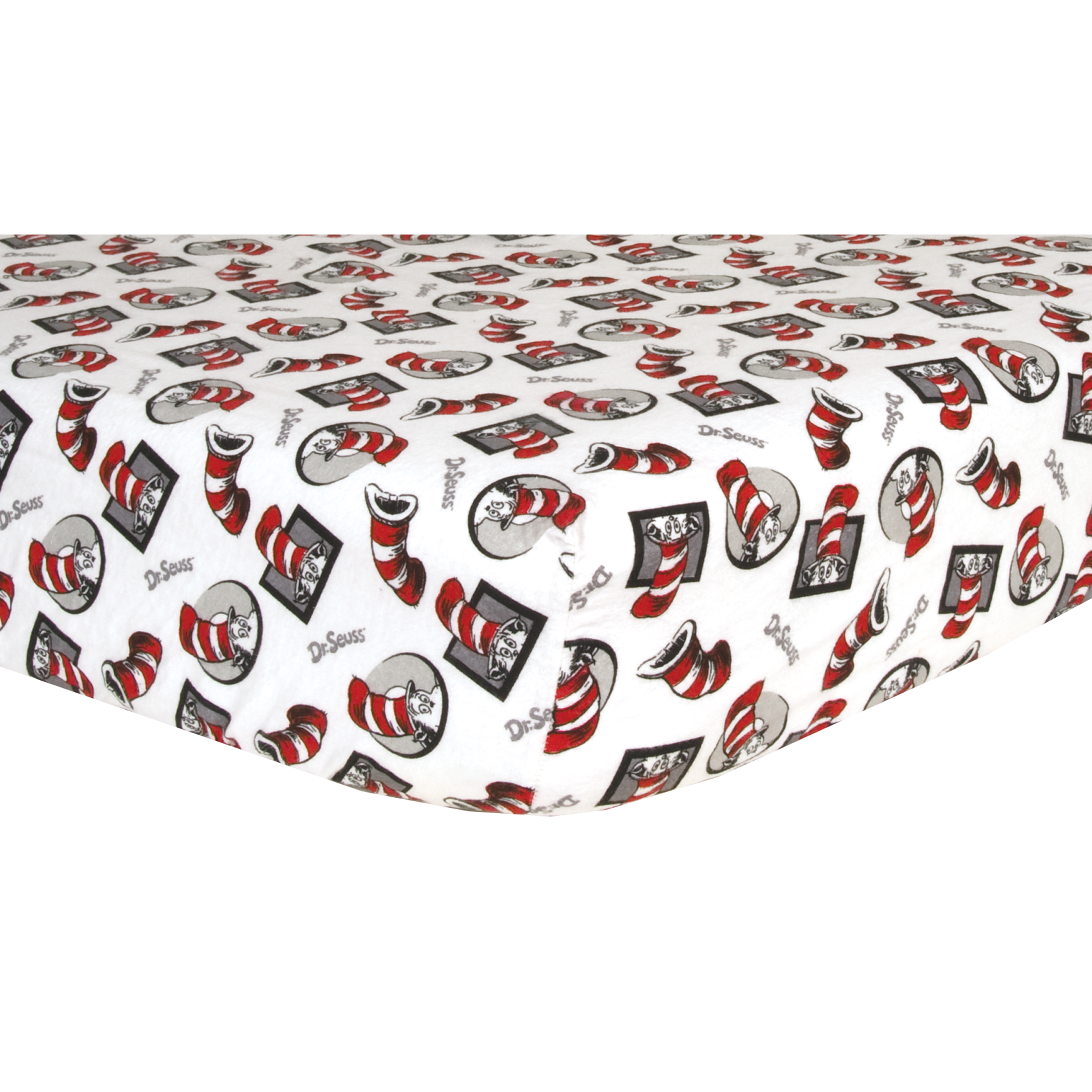 Trend Lab Dr. Seuss Cat in the Hat Deluxe Flannel Fitted Crib Sheet