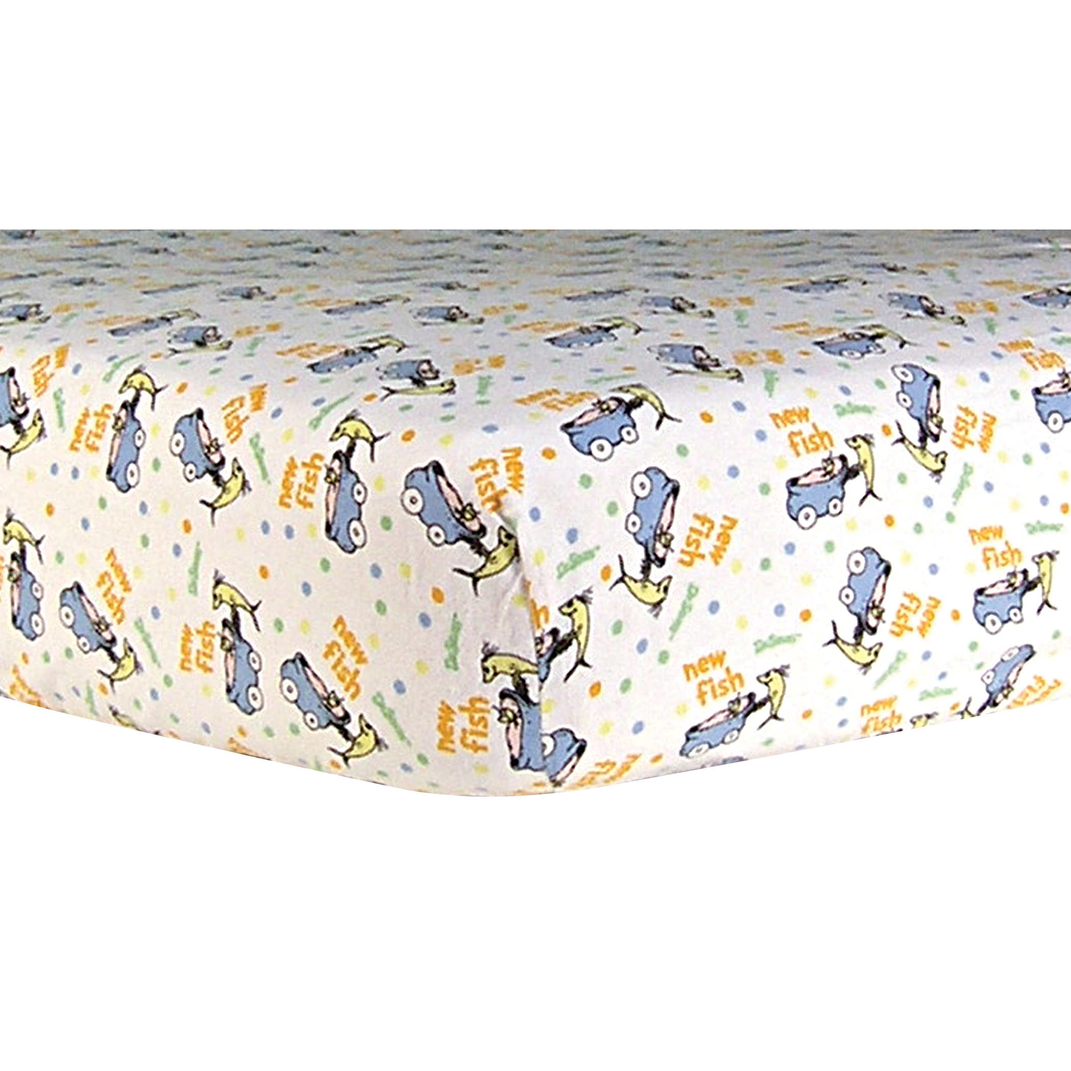 Trend Lab Dr. Seuss One Fish Two Fish Deluxe Flannel Fitted Crib Sheet