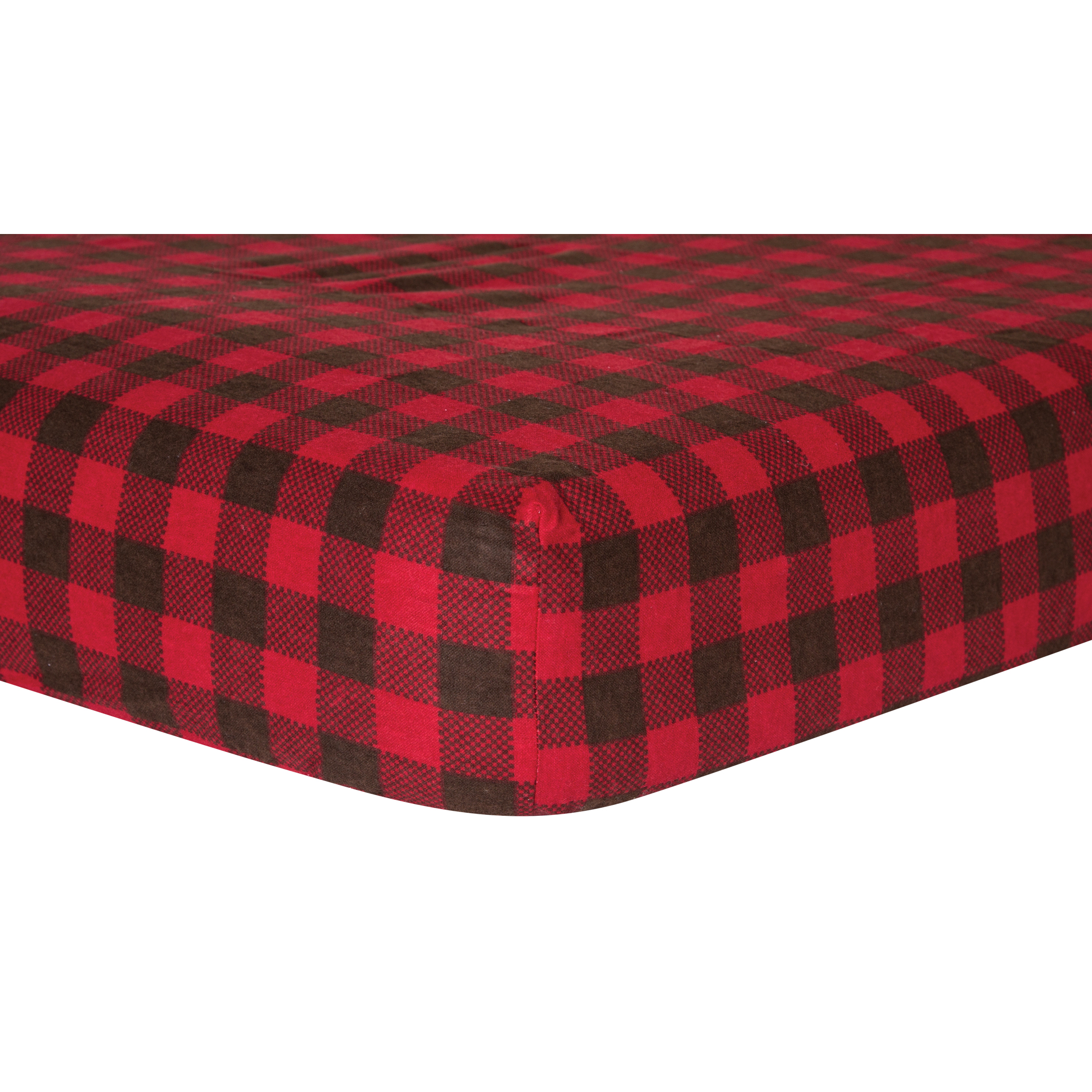 Trend Lab Brown and Red Buffalo Check Deluxe Flannel Fitted Crib Sheet