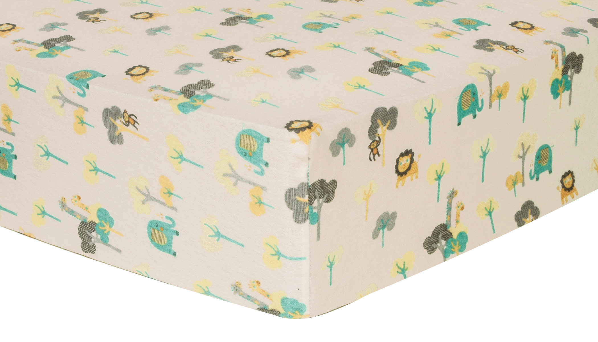Trend Lab Lullaby Jungle Deluxe Flannel Fitted Crib Sheet