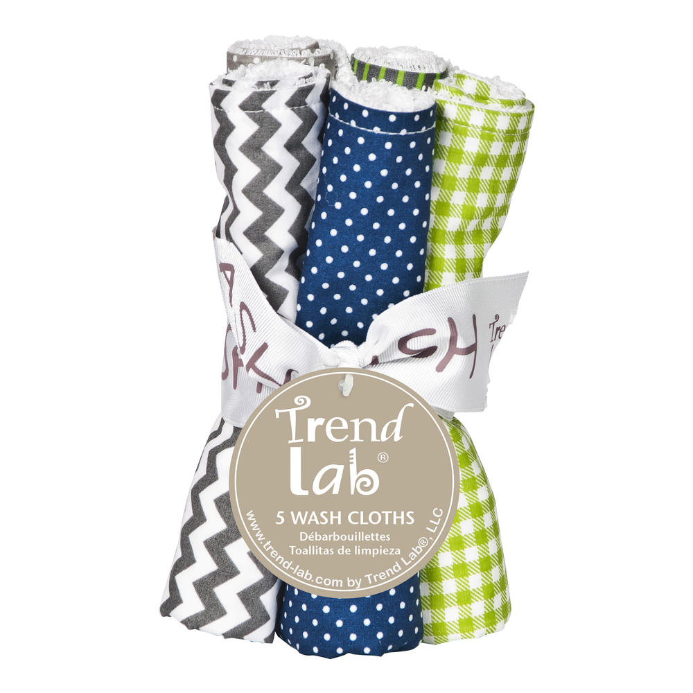 Trend Lab Perfectly Preppy 5 Pack Wash Cloth Set