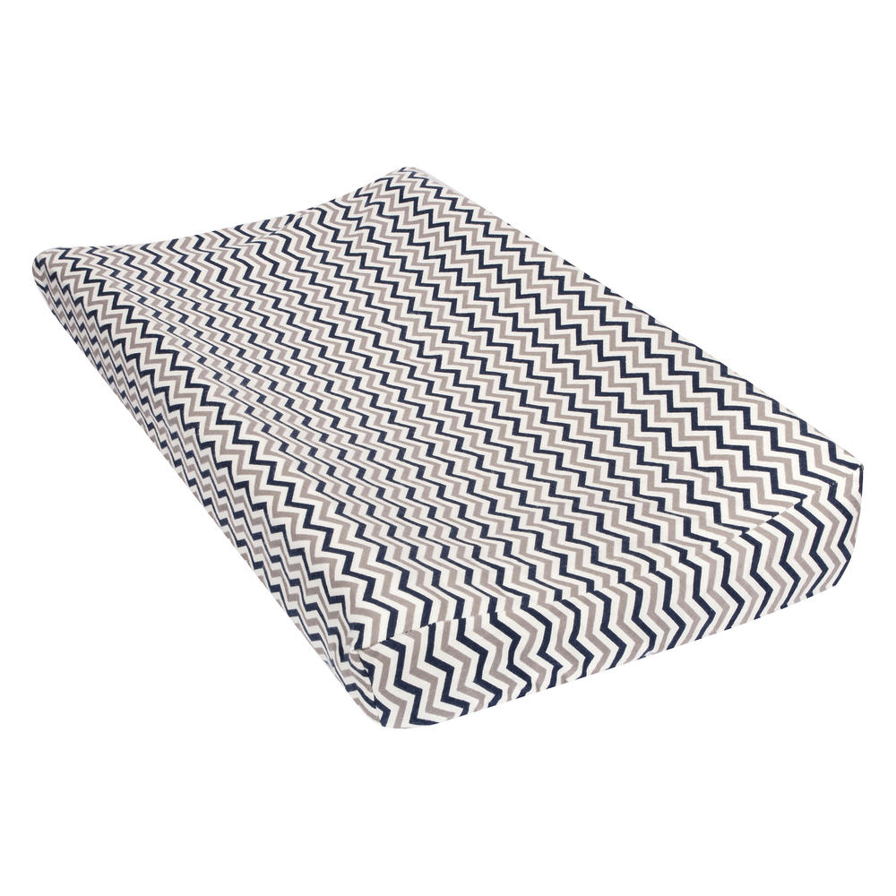 Trend Lab Navy and Gray Chevron Deluxe Flannel Changing Pad Cover