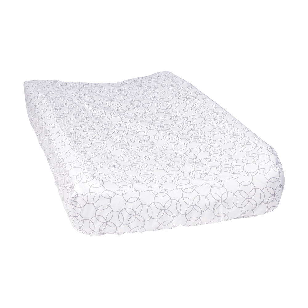 Trend Lab White and Gray Circles Changing Pad Cover
