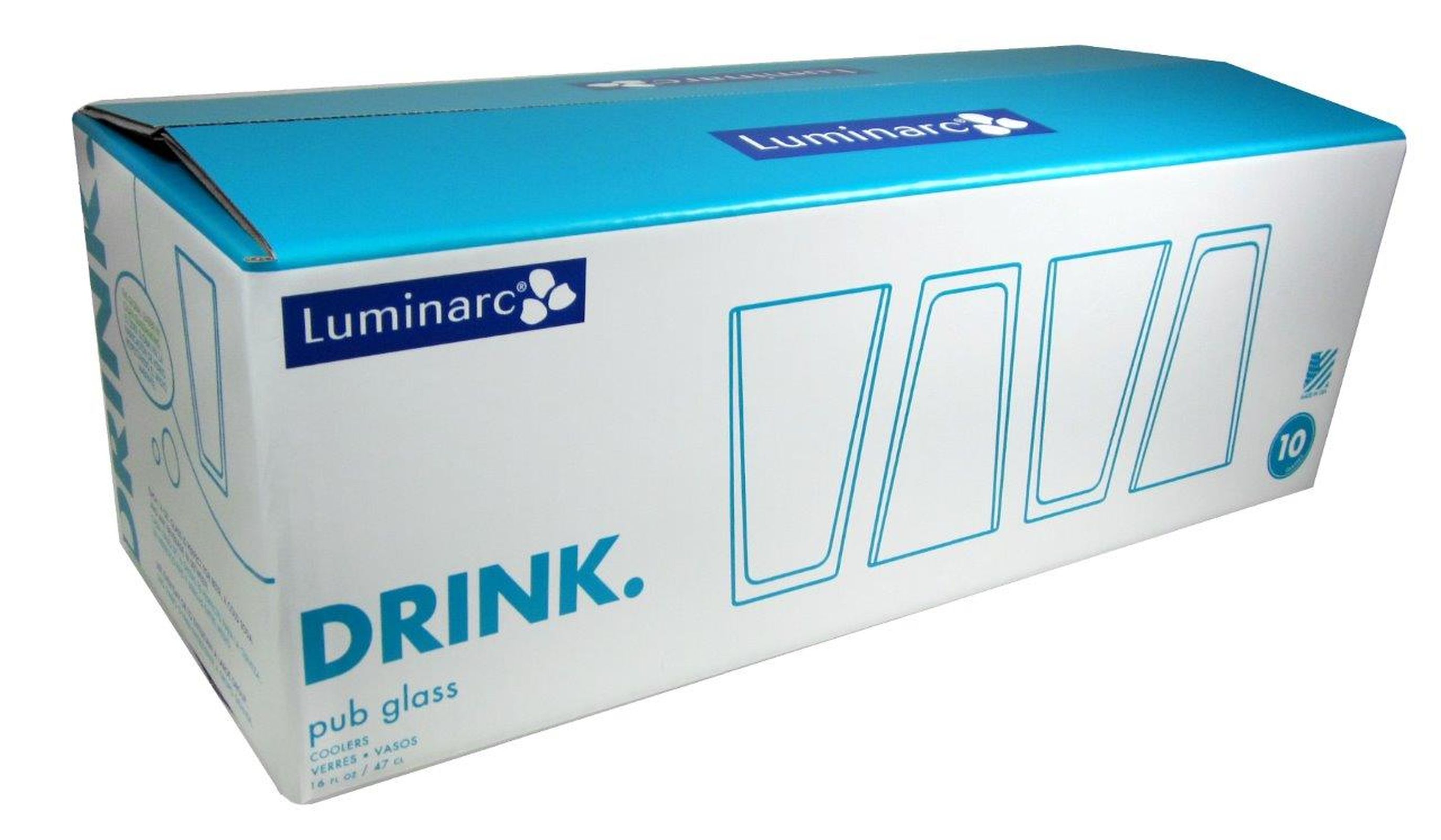Luminarc 16 oz. 10-Piece Pub Glass Set - Clear Luminarc 16 oz. 10-Piece Pub Glass Set - Clear