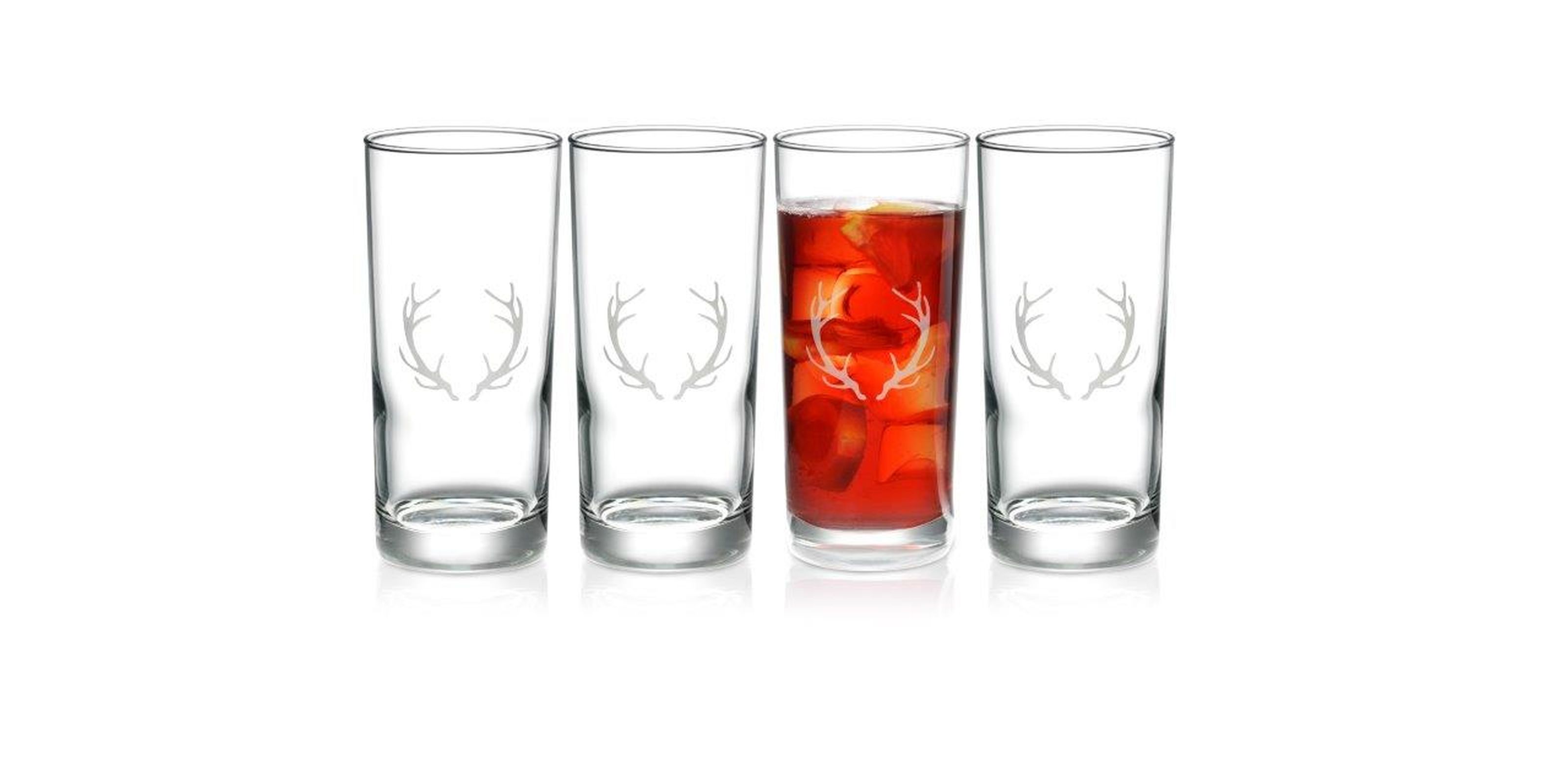 Luminarc 15 oz. Set of 4 Rustic Cooler Glasses – Rustic Antler, Clear Luminarc 15 oz. Set of 4 Rustic Cooler Glasses – Rustic Antler, Clear