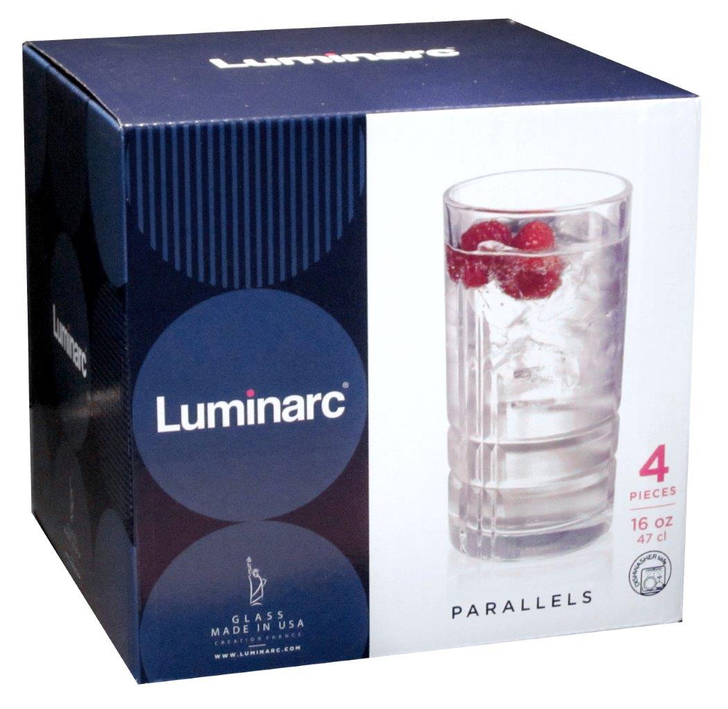 Luminarc 16 Oz. Set of 4 Parallels - Clear Luminarc 16 Oz. Set of 4 Parallels - Clear