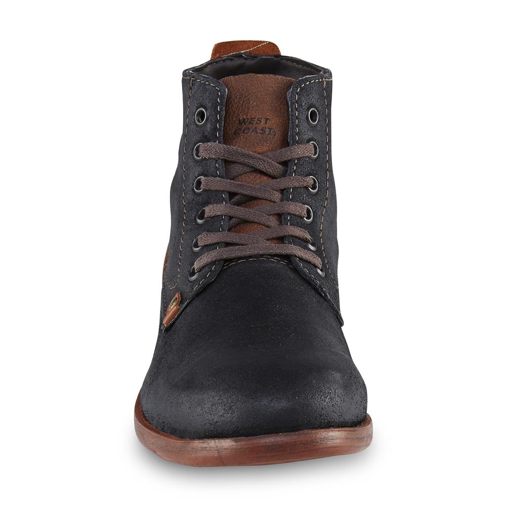 West Coast Men's Marcelo Leather Casual Laceup Boot - Black/Brown