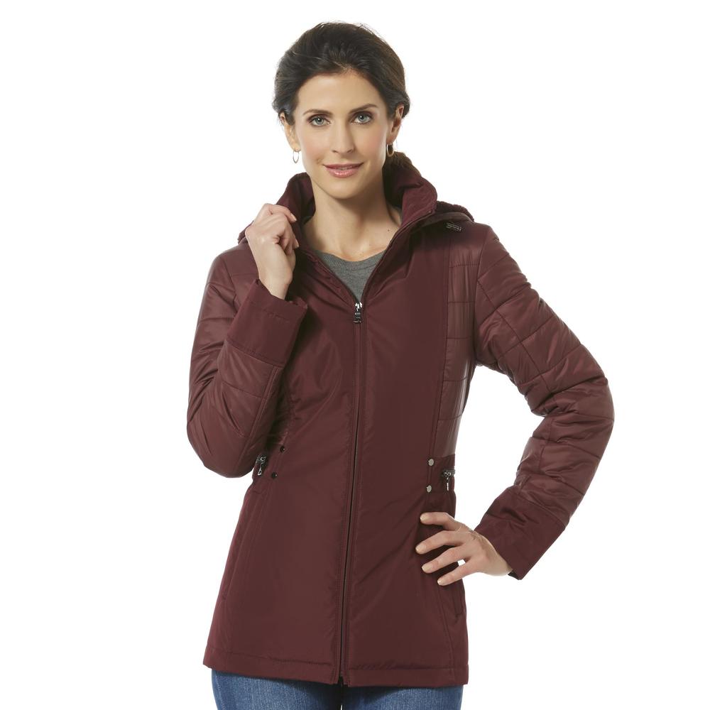 Laura Scott Women's Quilted Convertible Hooded Jacket