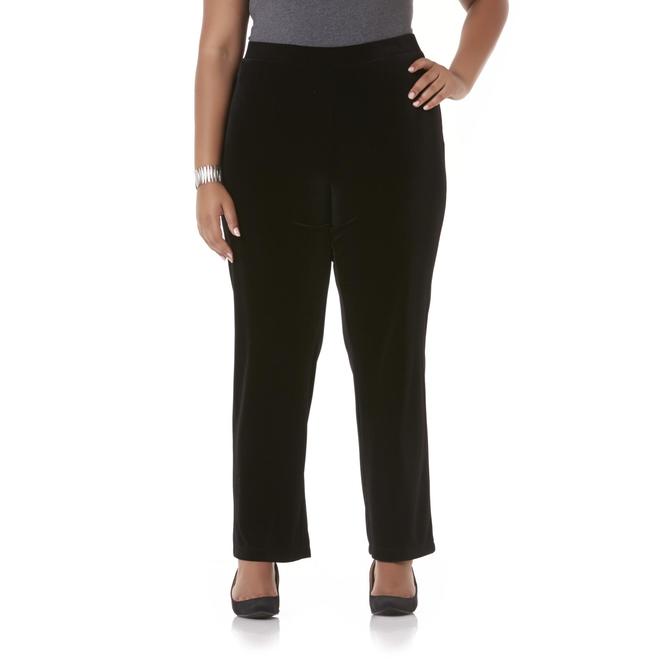 Jaclyn Smith Women's Plus Velour Pants
