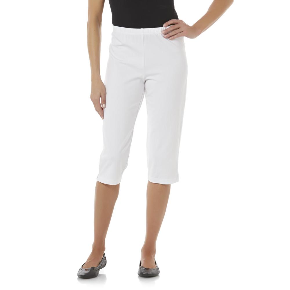 Basic Editions Women's Jersey Knit Capri Pants