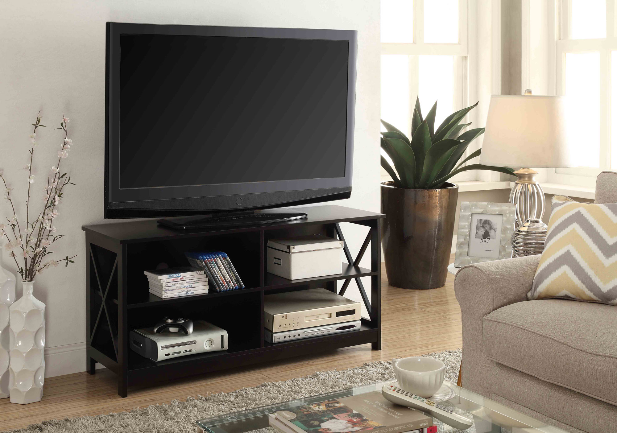 Convenience Concepts Oxford TV Stand, Black Convenience Concepts Oxford TV Stand, Black