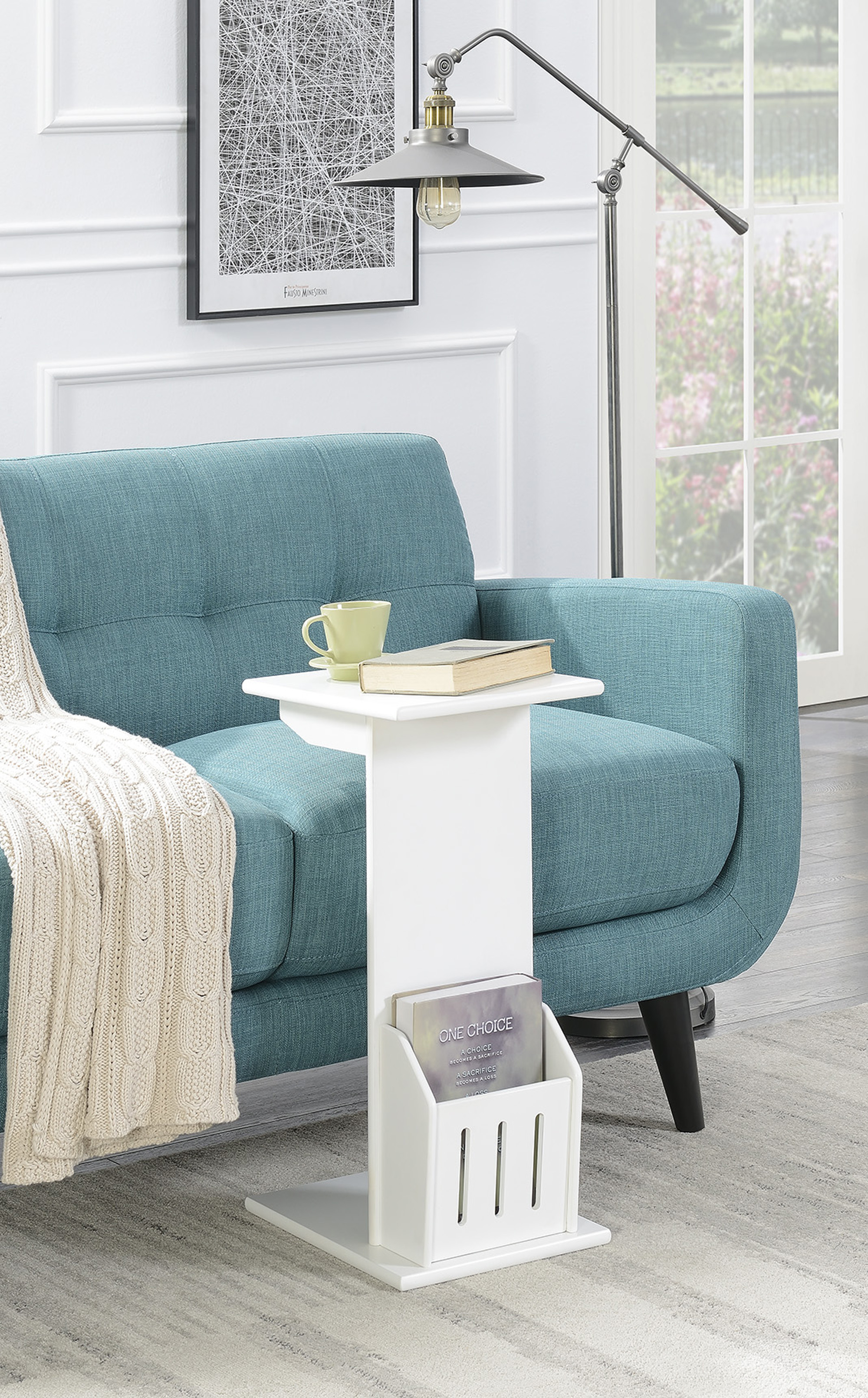 Convenience Concepts Designs2Go Abby Magazine C End Table, White Convenience Concepts Designs2Go Abby Magazine C End Table, White