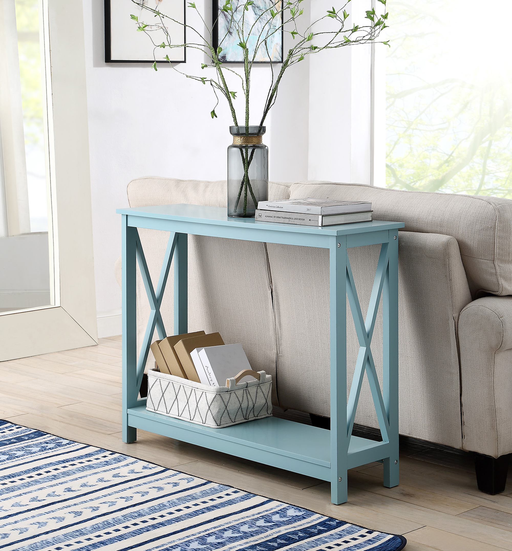 Convenience Concepts Oxford Console Table, Green Convenience Concepts Oxford Console Table, Green