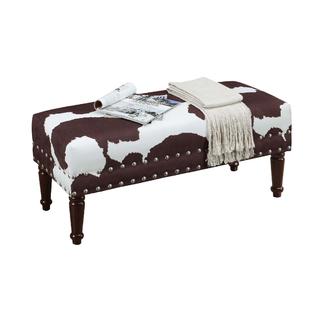 Convenience Concepts Designs4comfort Faux Cowhide Bench With Nailheads