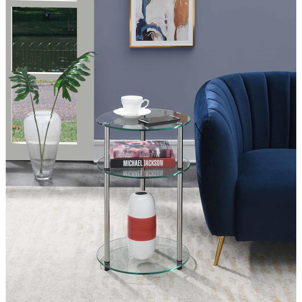 Classic Glass 3 Tier Round Table by Convenience Concepts, Inc.