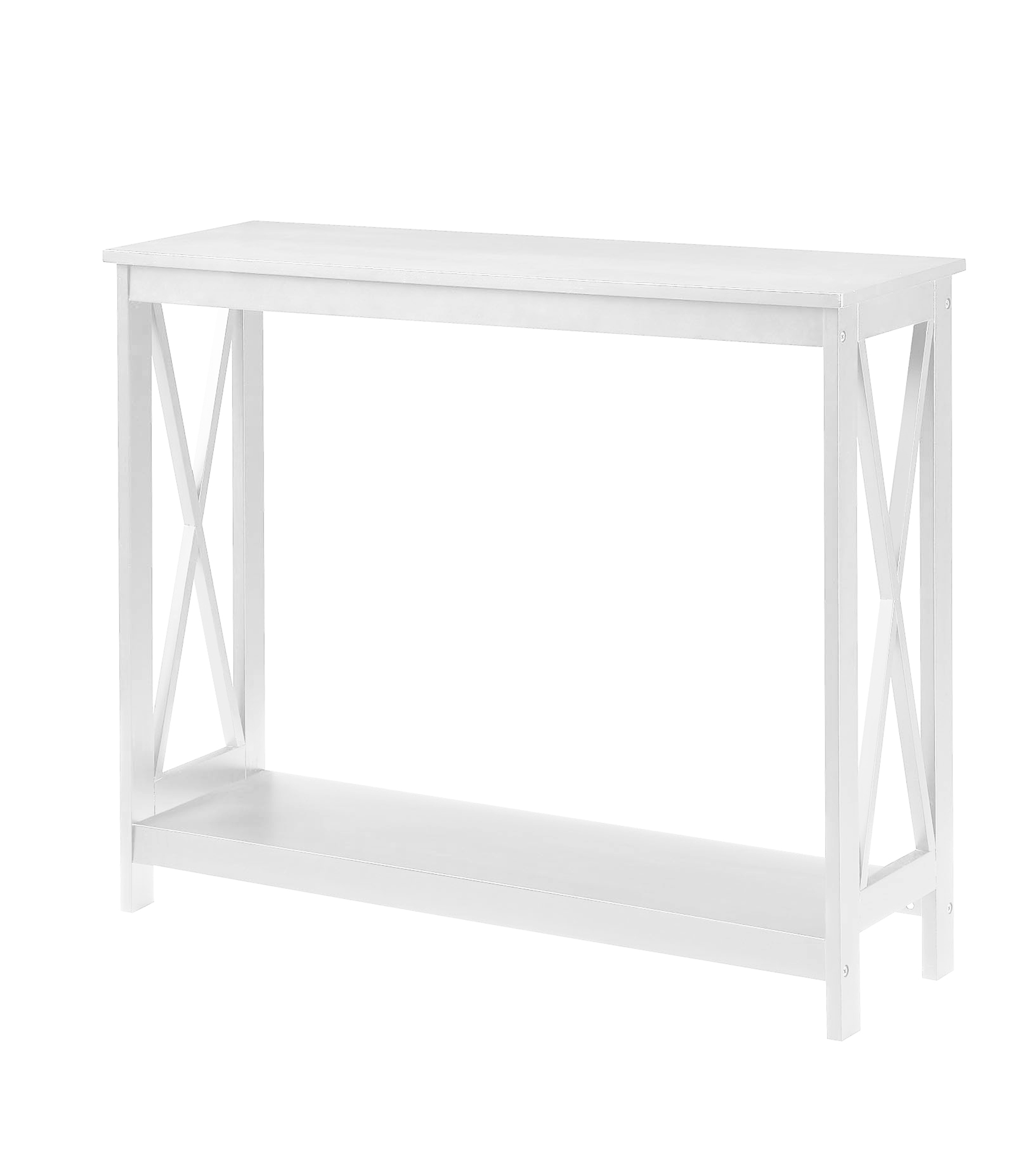 Tavolo Da Ingresso Oxford Chrome Convenience Concepts – Vetro E Metallo Cromato, 80x29,8x76,2 Cm, 2 Ripiani