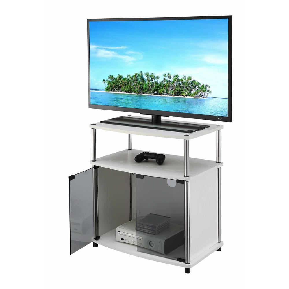 Convenience Concepts TV Stand with Black Glass Cabinet
