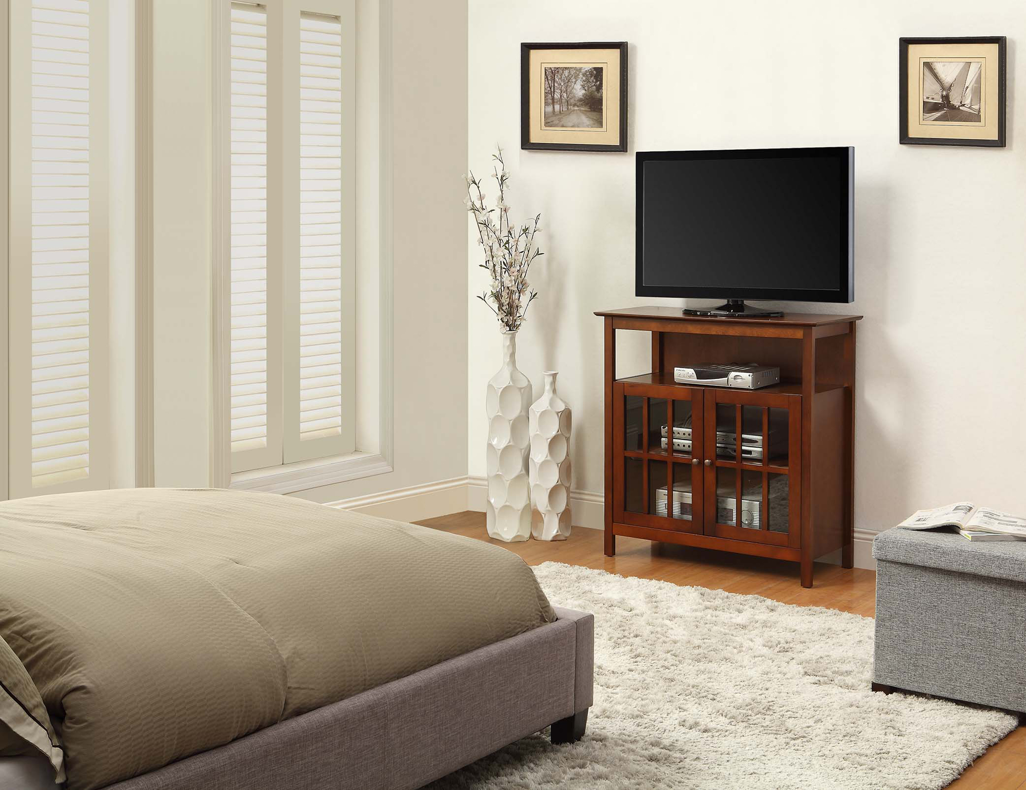 Convenience Concepts Big Sur Highboy TV Stand, Red Convenience Concepts Big Sur Highboy TV Stand, Red
