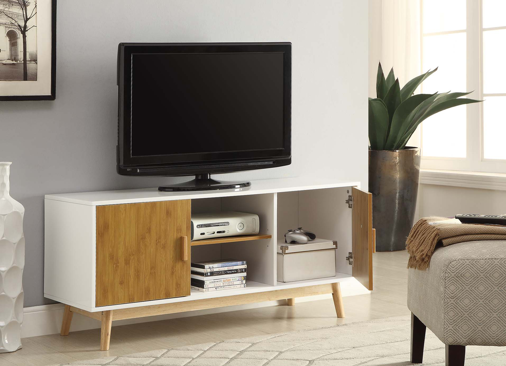 Convenience Concepts Oslo TV Stand, White Convenience Concepts Oslo TV Stand, White