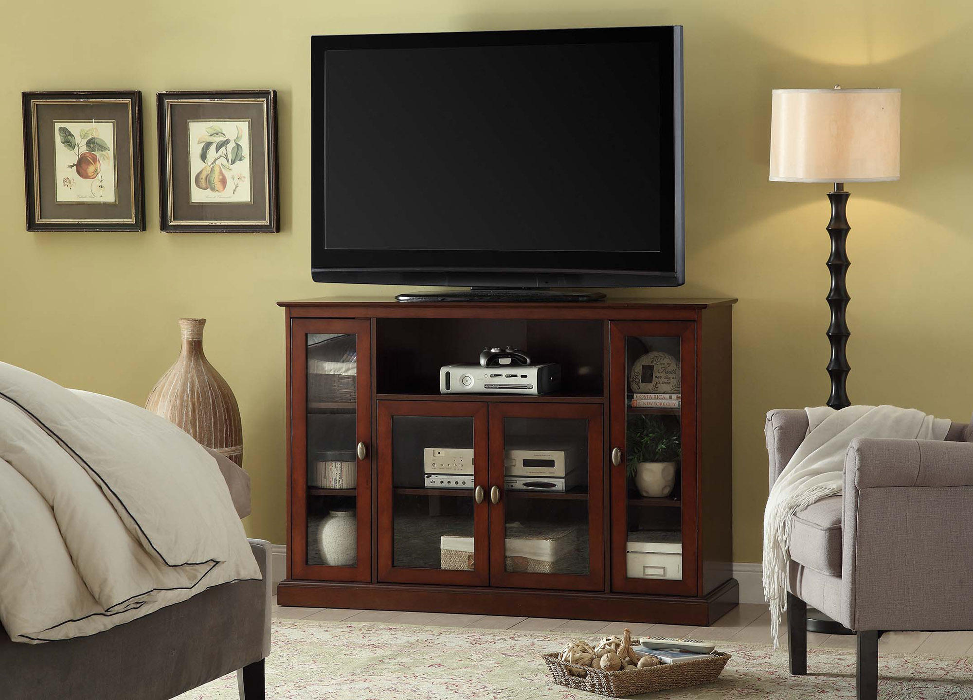 Convenience Concepts Summit Highboy TV Stand, Brown Convenience Concepts Summit Highboy TV Stand, Brown