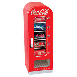 Coca-Cola Koolatron Coca-Cola AC/DC Retro Vending Electric Cooler with 10 Can Capacity - Beverage Vending Machine with Thermoelectric Cooling and