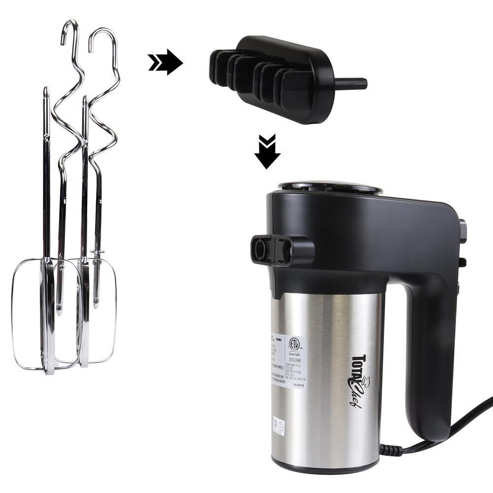 Total Chef TCHM02  6-Speed Hand Mixer with Turbo Boost - Black/Silver
