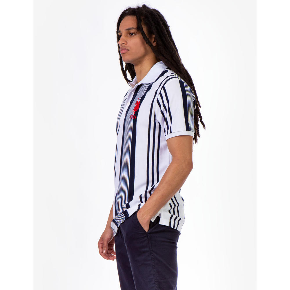 U.S. Polo Assn. Men&#8217;s Vertical Stripe Pique Polo Shirt