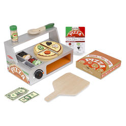 Melissa & Doug Top & Bake Wooden Pizza Counter Play Set (34 Pcs)