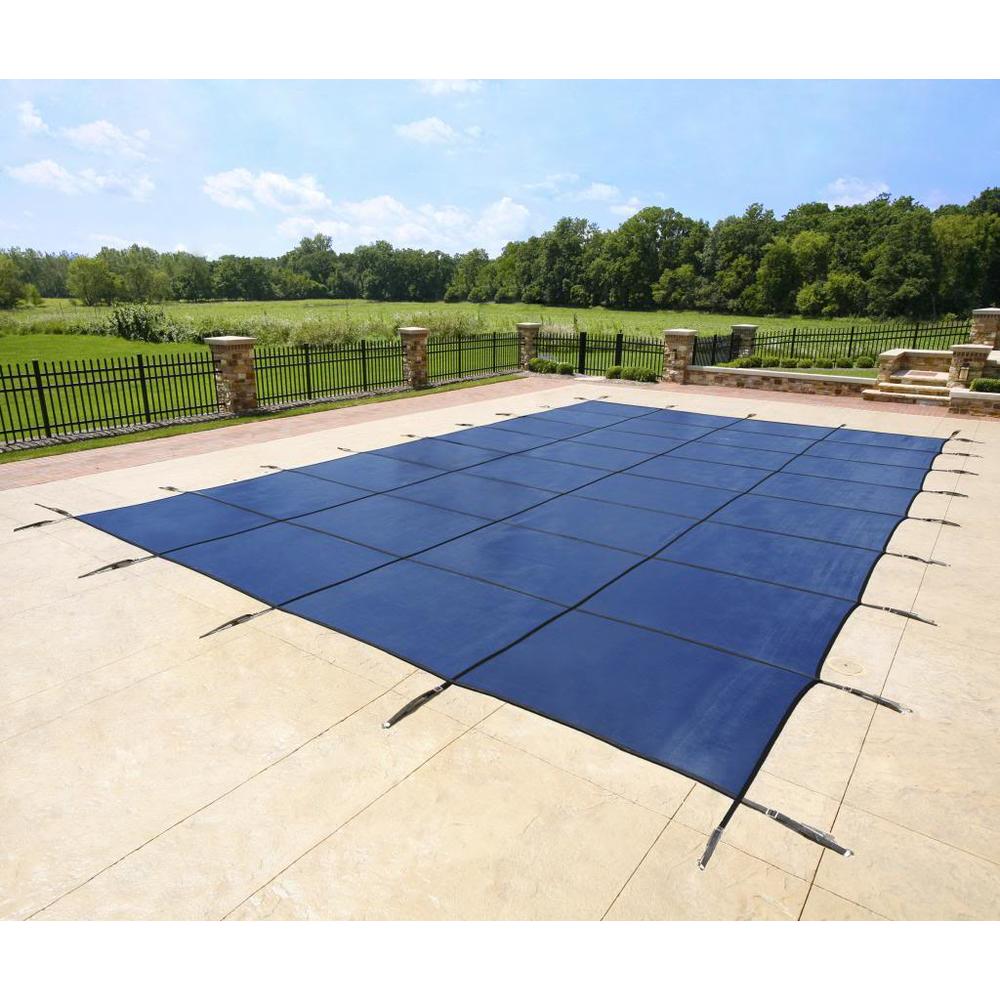 Blue Wave Blue Rectangular In Ground Pool Safety Cover in Assorted Sizes