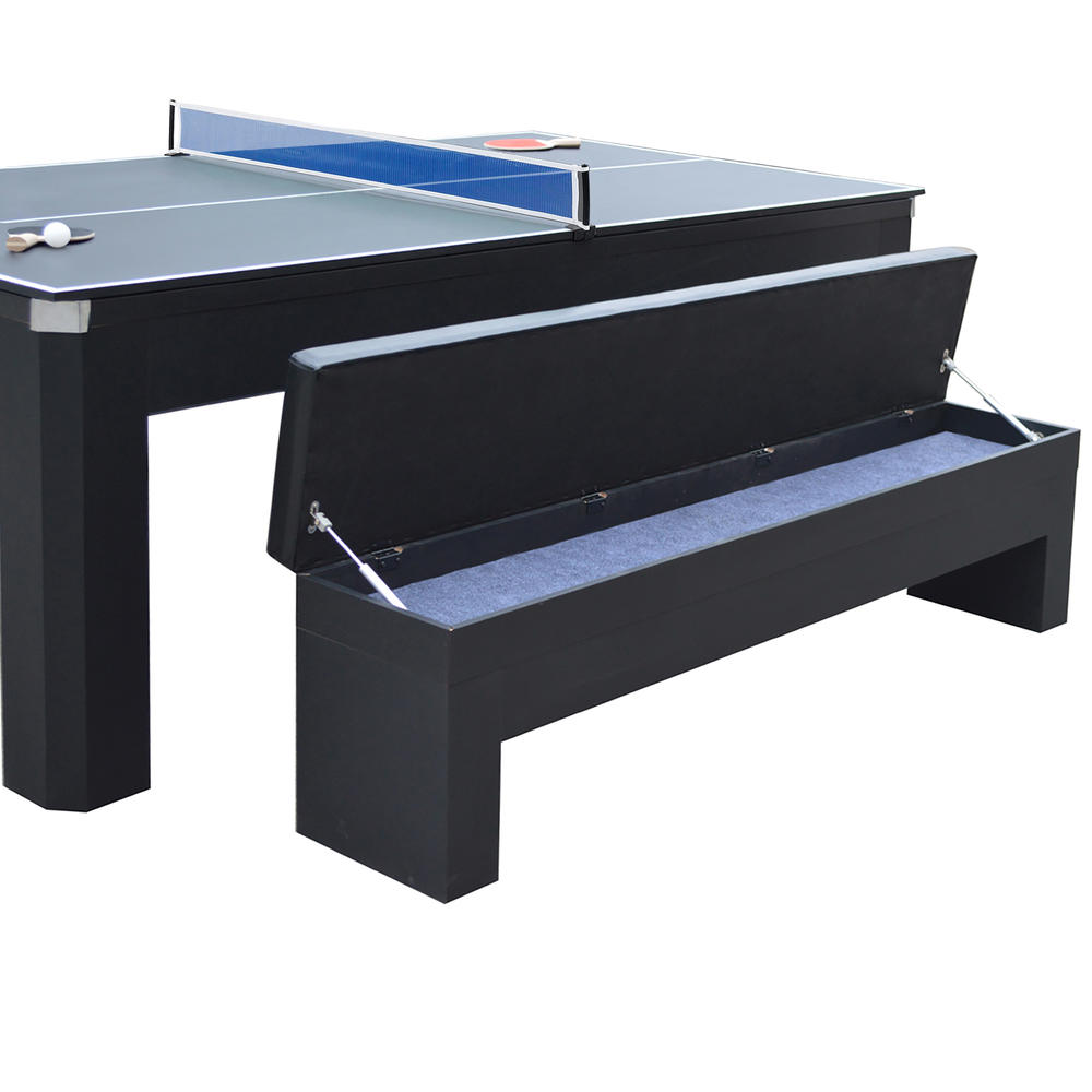 Hathaway&#153; Park Avenue 7-Foot Pool Table Tennis Combination with Dining Top, Two Storage Benches, Free Accessories