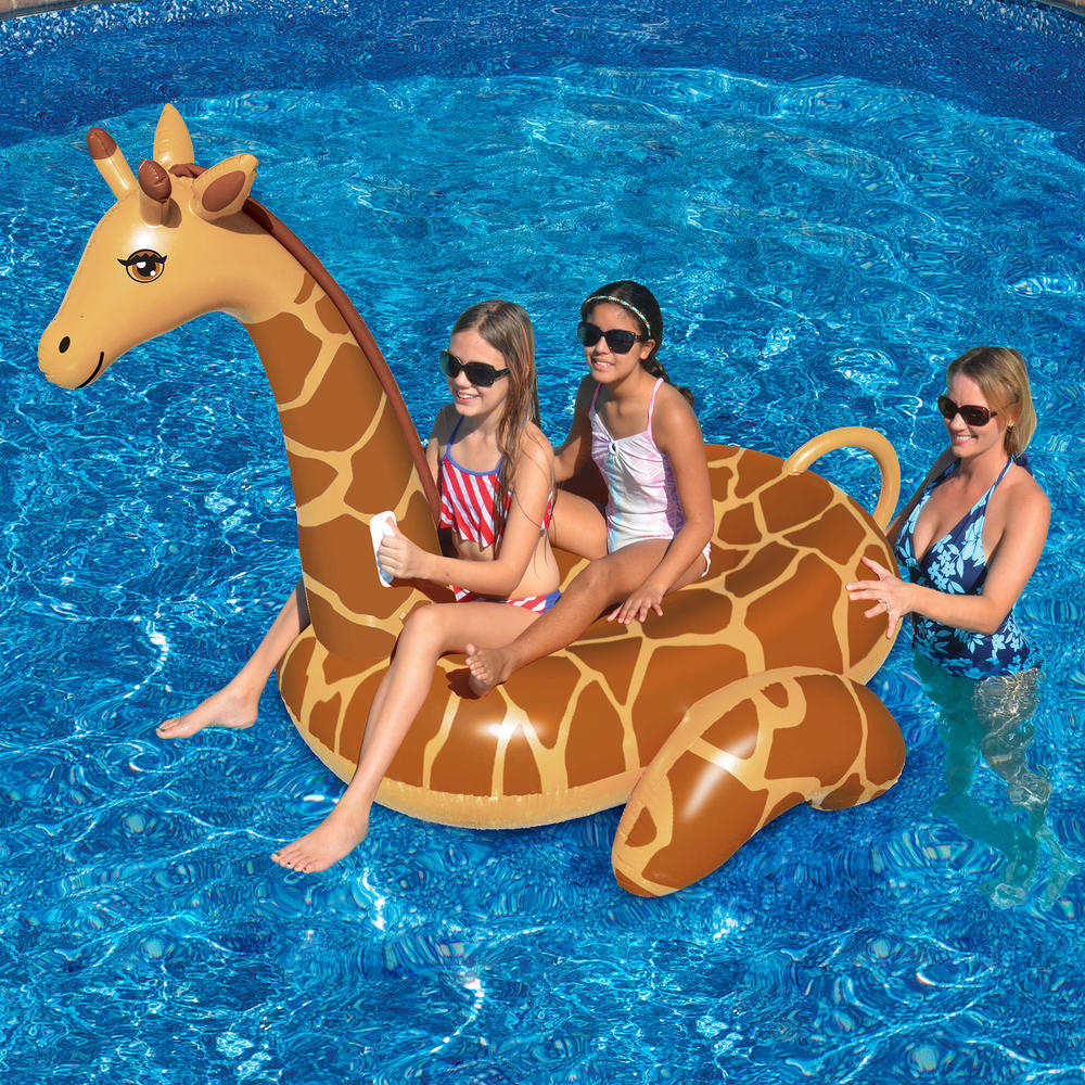 Swimline Giant 96-in Inflatable Giraffe Ride-On Pool Toy