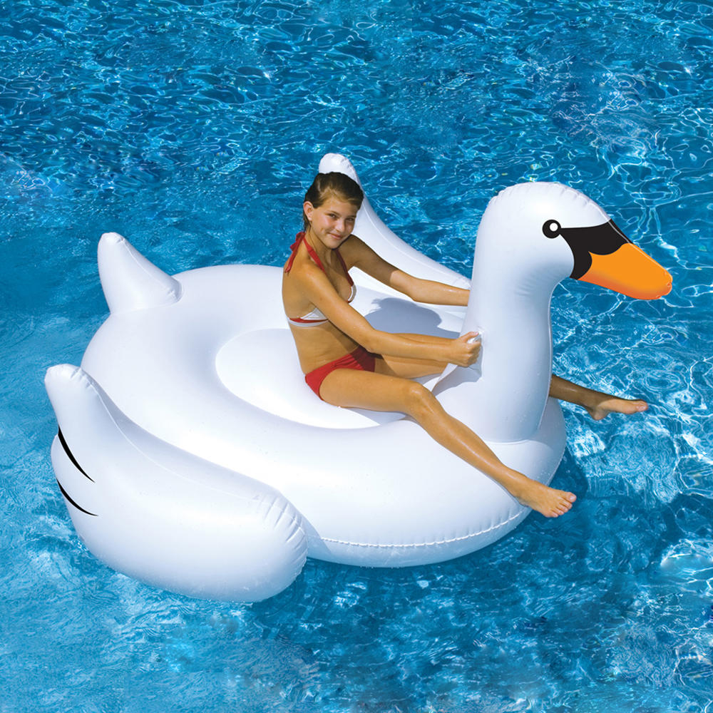 Swimline Giant Swan 75 in. Inflatable Ride-On Pool Toy