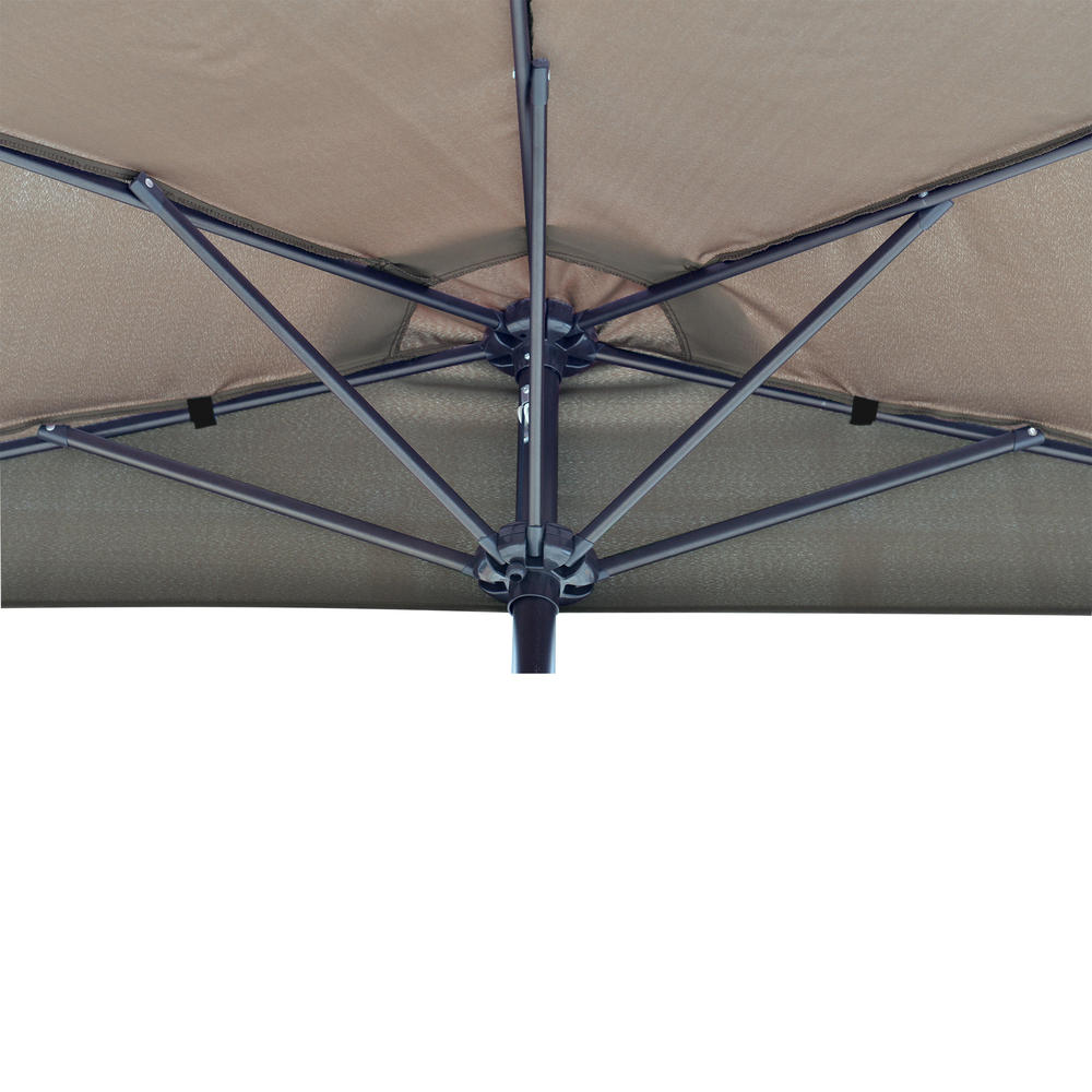 Island Umbrella Lanai 9-ft Half Umbrella in Coffee Polyester