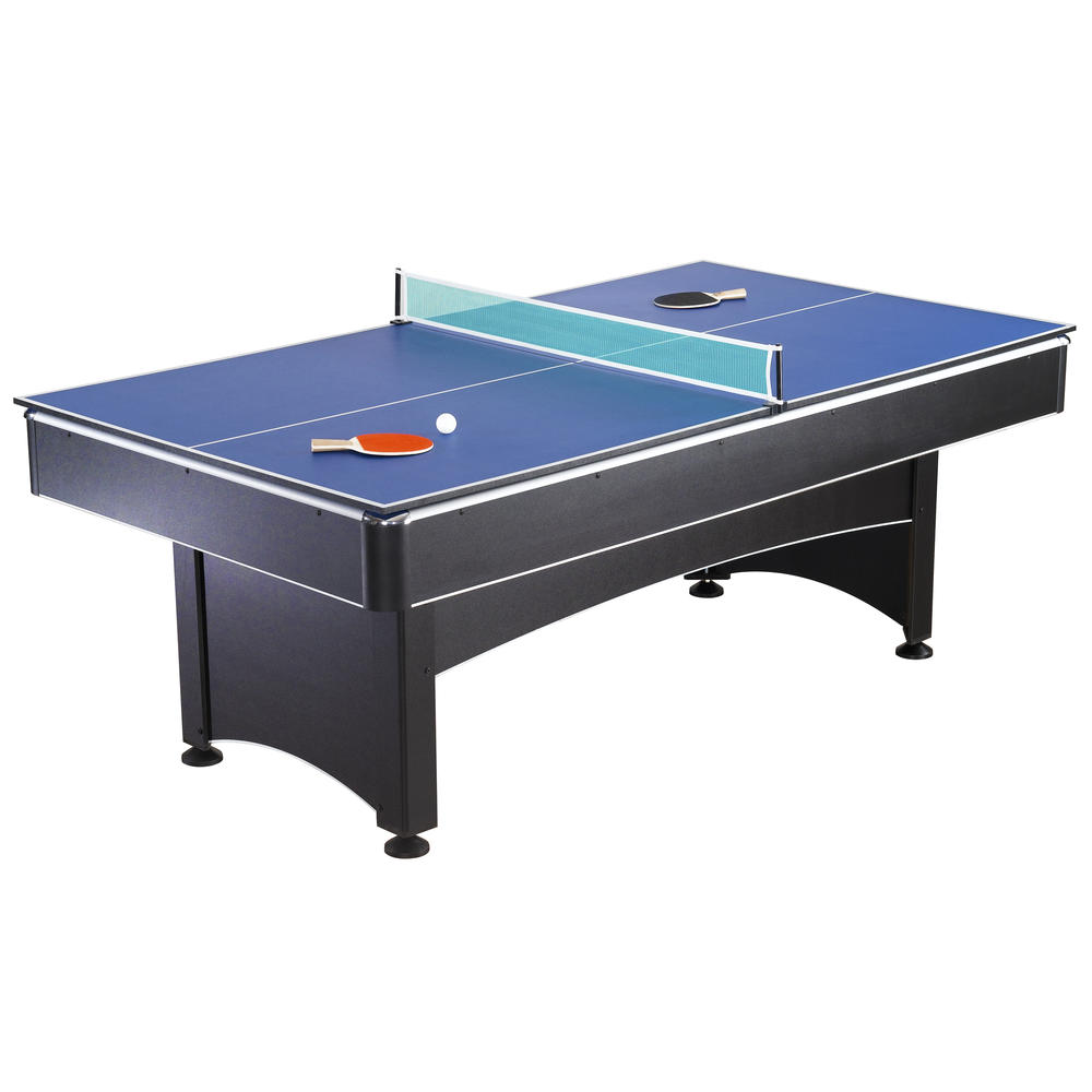 Hathaway&#153; Maverick 7-foot Pool and Table Tennis Multi Game with Red Felt and Blue Table Tennis Surface. Includes Cues, Paddles and Balls