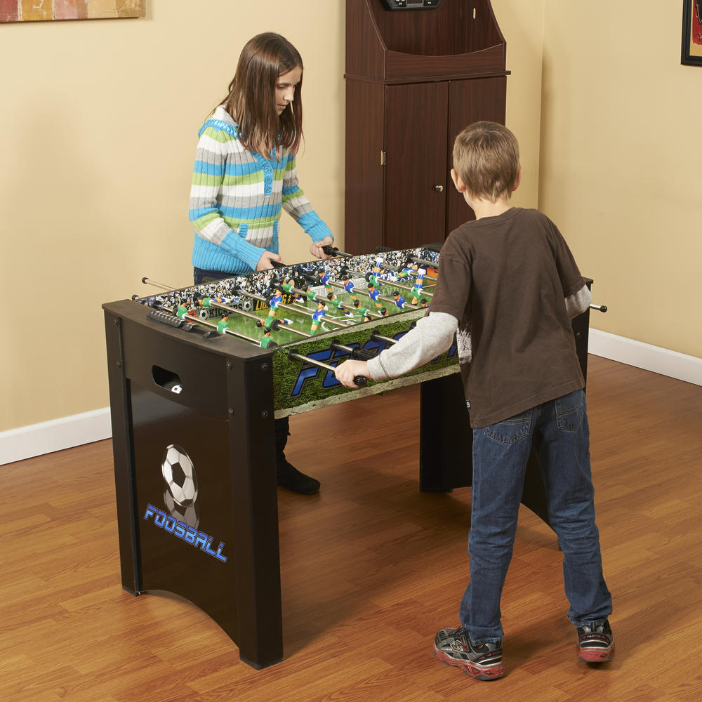 Hathaway&#153; Playoff 4-Foot Foosball Table, Soccer Game for Kids and Adults with Ergonomic Handles, Analog Scoring and Leg Levelers