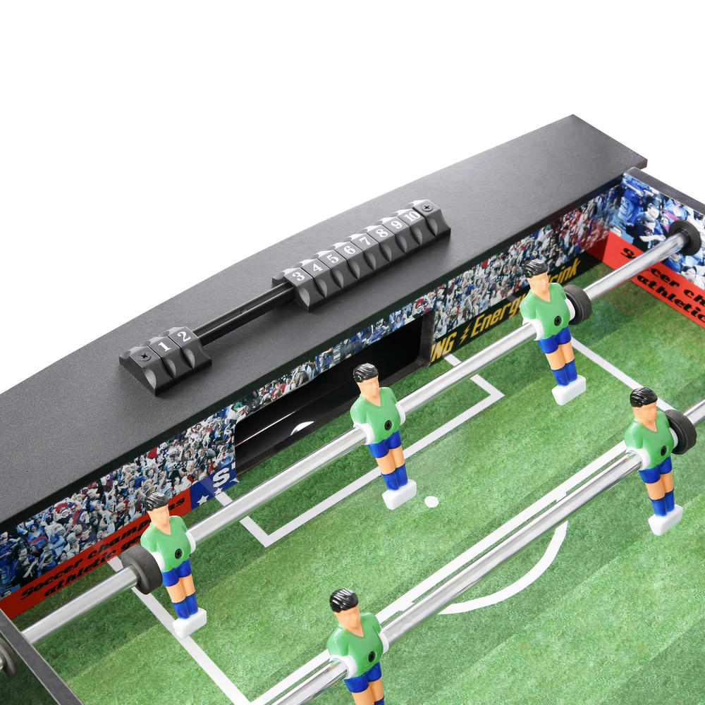 Hathaway&#153; Playoff 4-Foot Foosball Table, Soccer Game for Kids and Adults with Ergonomic Handles, Analog Scoring and Leg Levelers