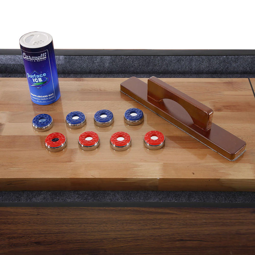 Hathaway™ Challenger 12Ft Shuffleboard Table w Walnut Finish, Hardwood