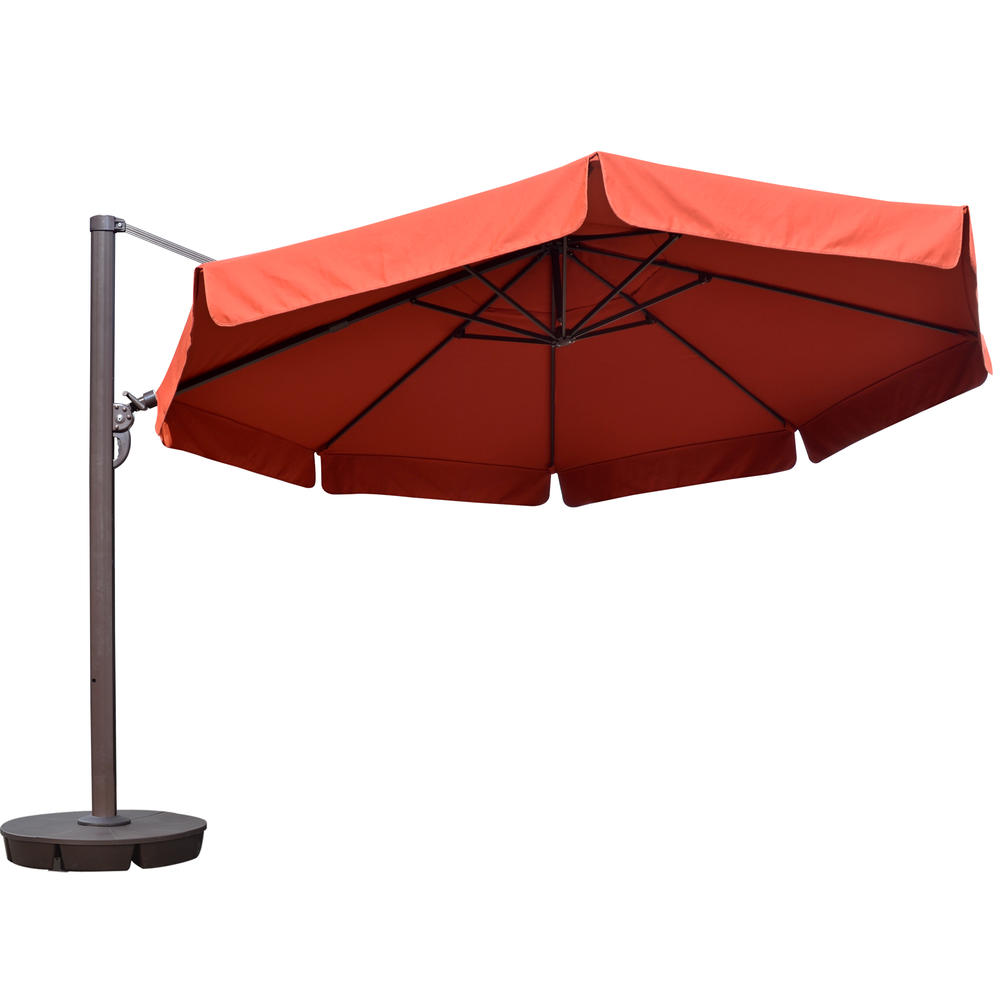 Island Umbrella Victoria 13-ft Octagonal Cantilever w/ Valance in Terra Cotta Sunbrella Acrylic