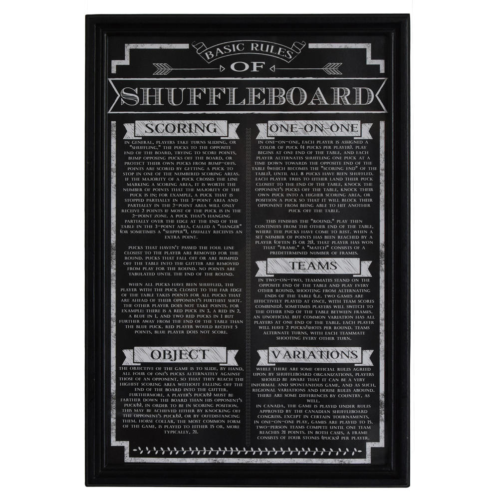 Hathaway&#153; Shuffleboard Game Rules Wall Art