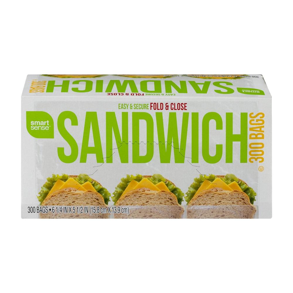 Smart Sense Sandwich Bags - 300 CT