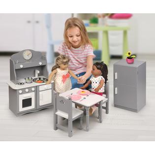 Badger Basket Kitchen Furniture Set For 18 Inch Dolls Gray White