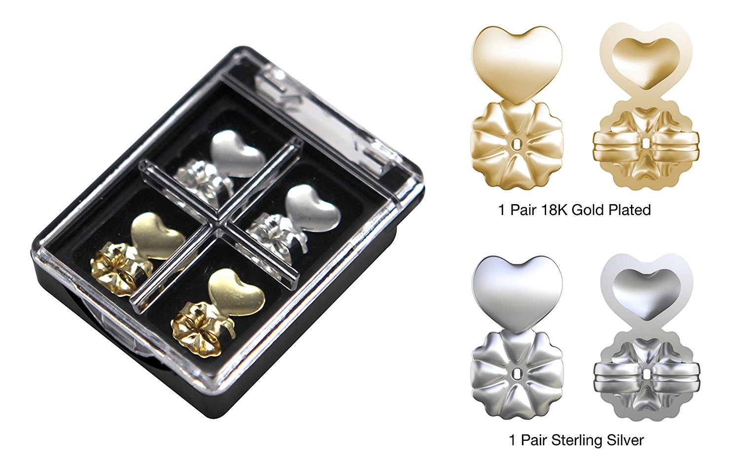Magic Bax Earring Lifters - 2 Pairs of Adjustable Hypoallergenic