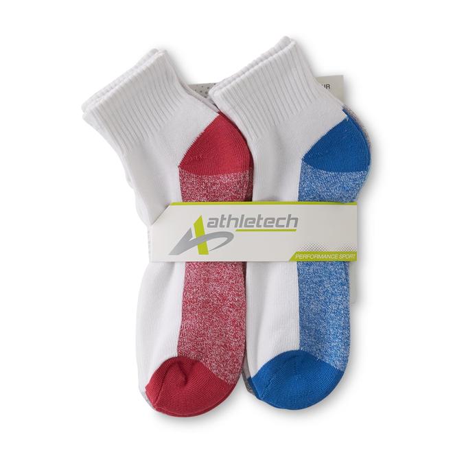 Athletech Women's 6Pairs Performance Sport Quarter Socks Colorblock